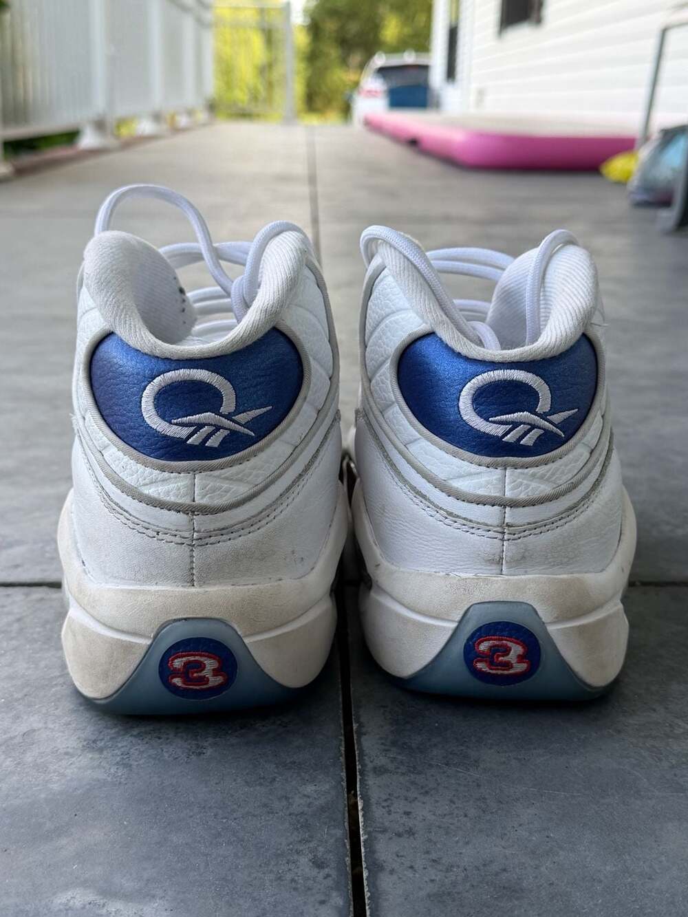 Reebok Question Mid Blue Toe Pearlized Basketball Shoes - Picture 5 of 8